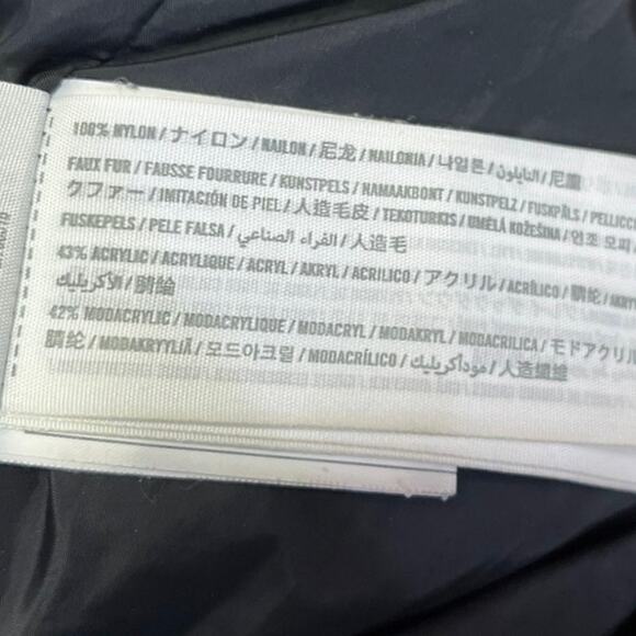 Abercrombie & Fitch Women's Black Fur Hooded Button Parka Puffer Coat Jacket S - Picture 7 of 7